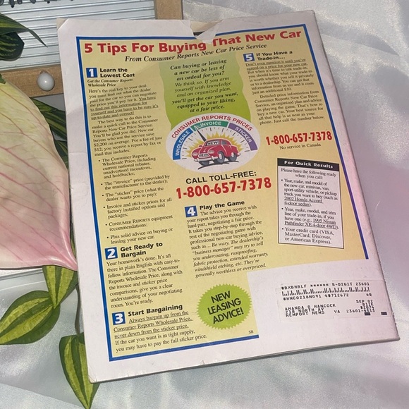 Consumer Reports Magazine January 2002 Cars Honda Accord Toyota Camry VW Passat - Picture 2 of 2